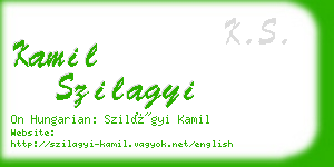kamil szilagyi business card